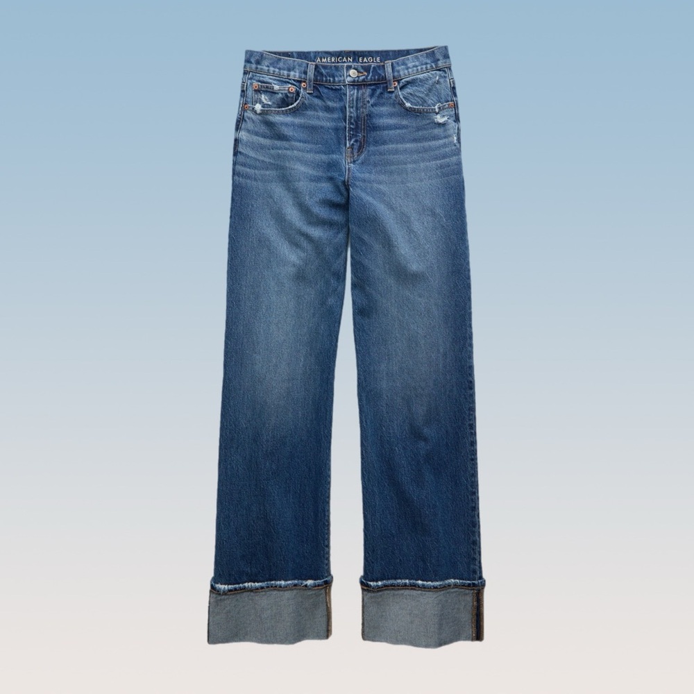 American Eagle Outfitters Blue Flare & Wide Leg Jeans